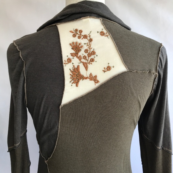 Tiny Anthropologie Top Floral Patchwork Green Med - Picture 5 of 8